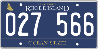 RI license plate 027566