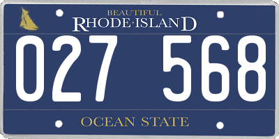 RI license plate 027568