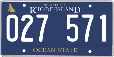 RI license plate 027571