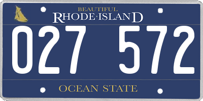 RI license plate 027572