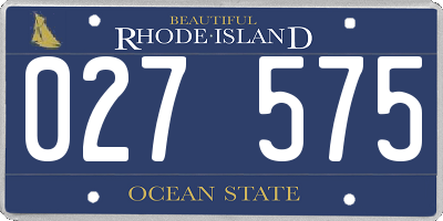 RI license plate 027575