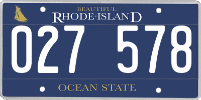 RI license plate 027578