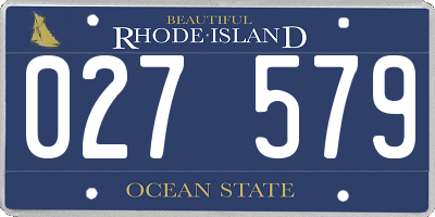 RI license plate 027579