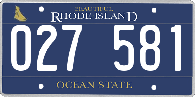 RI license plate 027581