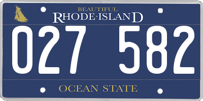 RI license plate 027582