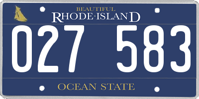 RI license plate 027583