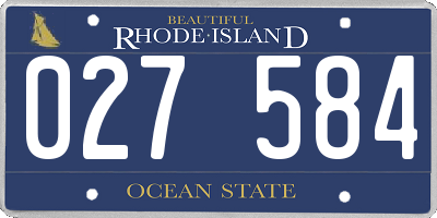RI license plate 027584