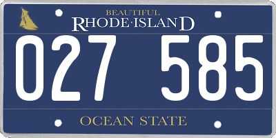 RI license plate 027585