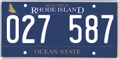 RI license plate 027587
