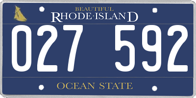 RI license plate 027592