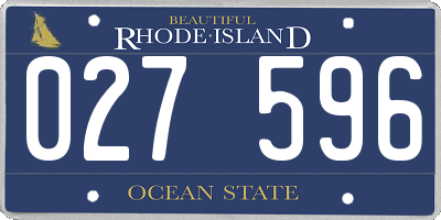 RI license plate 027596