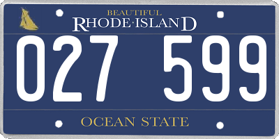 RI license plate 027599