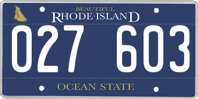 RI license plate 027603