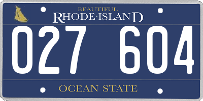 RI license plate 027604