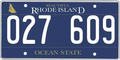 RI license plate 027609