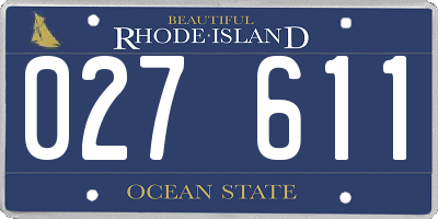 RI license plate 027611