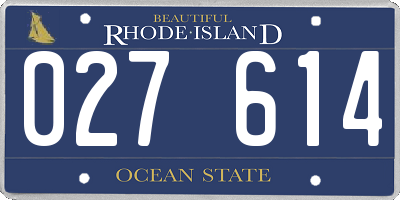RI license plate 027614