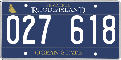 RI license plate 027618