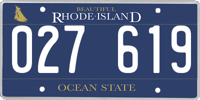 RI license plate 027619