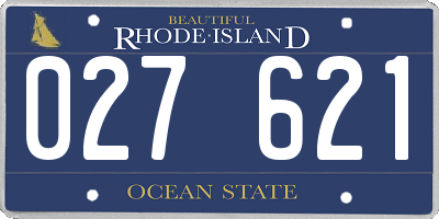 RI license plate 027621