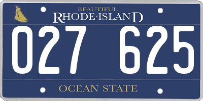 RI license plate 027625