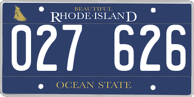 RI license plate 027626