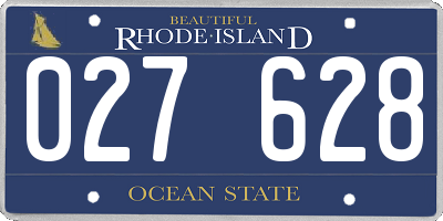 RI license plate 027628