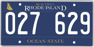 RI license plate 027629
