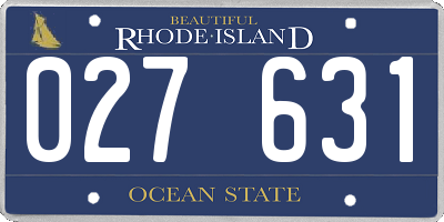 RI license plate 027631