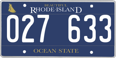 RI license plate 027633