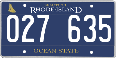 RI license plate 027635