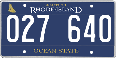 RI license plate 027640