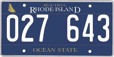 RI license plate 027643