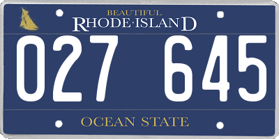 RI license plate 027645
