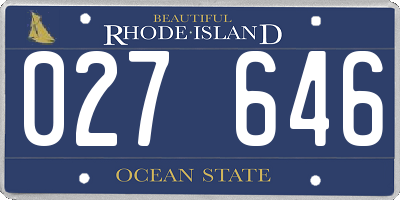 RI license plate 027646