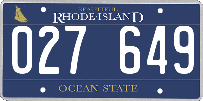 RI license plate 027649