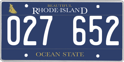 RI license plate 027652