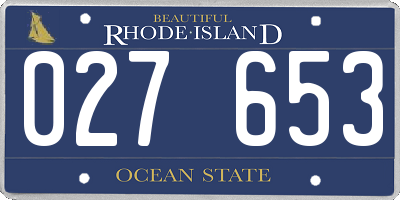 RI license plate 027653