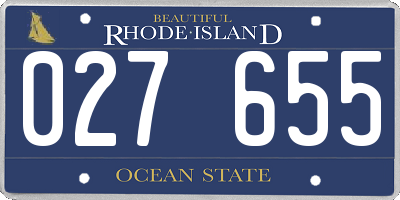RI license plate 027655