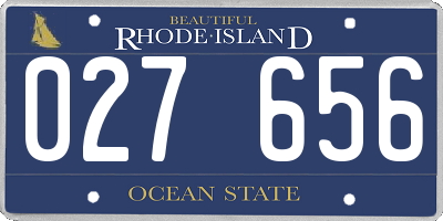 RI license plate 027656