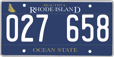 RI license plate 027658