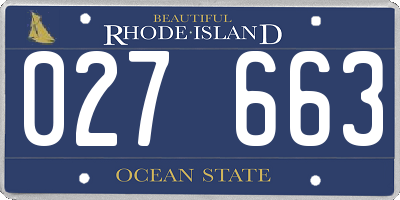 RI license plate 027663
