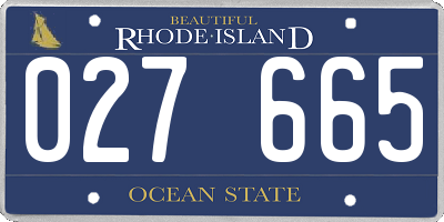 RI license plate 027665