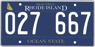 RI license plate 027667