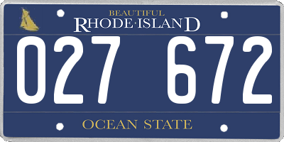 RI license plate 027672
