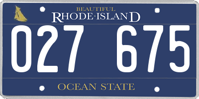 RI license plate 027675