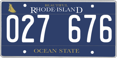 RI license plate 027676