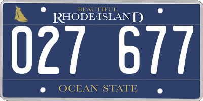 RI license plate 027677