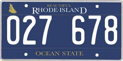 RI license plate 027678