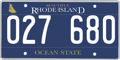 RI license plate 027680